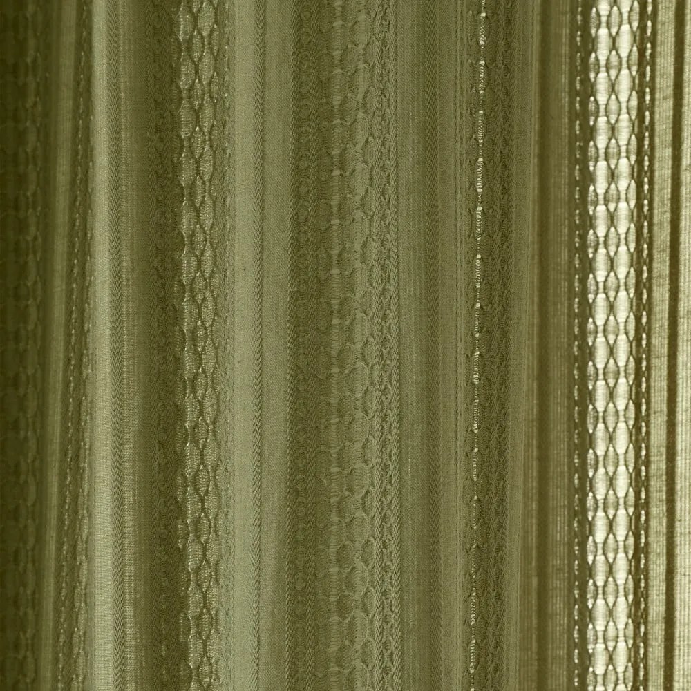 Khaki záclona 140x229 cm Zofia Broderie Anglaise – Pineapple Elephant