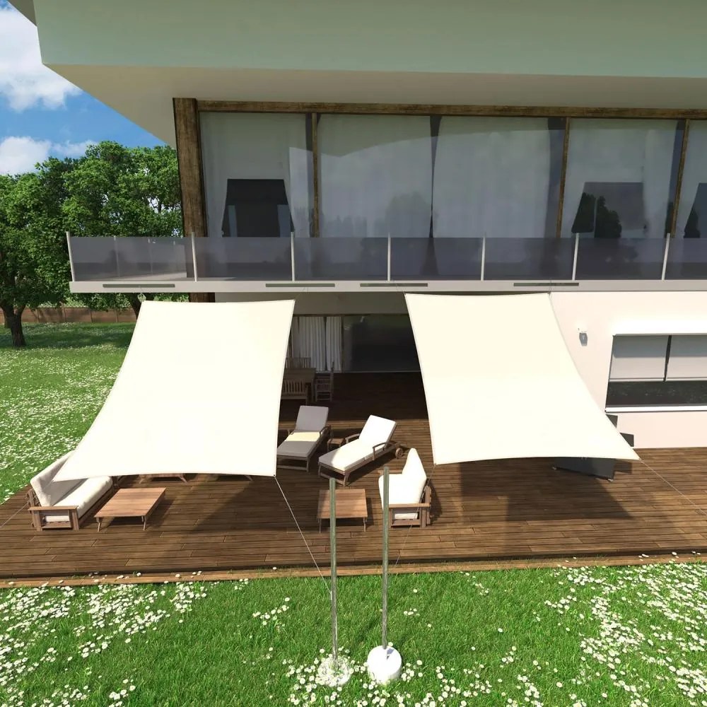 anndora Slnečná clona 4x6m HDPE krémová — krémová