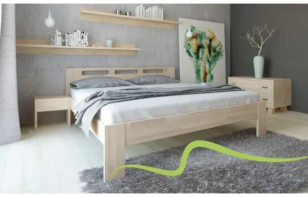 TEXPOL Manželská masívna posteľ NELA Veľkosť: 200 x 180 cm, Materiál: Buk, Morenie: prírodné