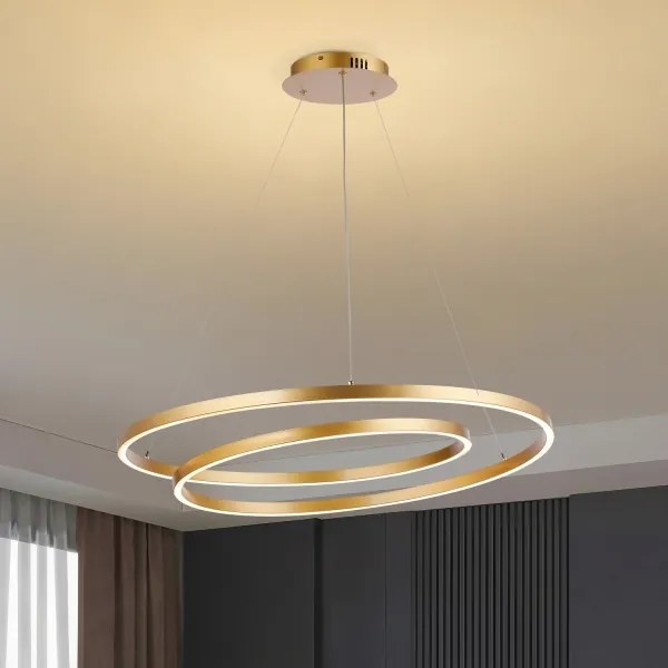 Brilagi-LED stmievateľný luster na lankách TWISTER LED/105W/230V pr. 100 cm zlatý + DO