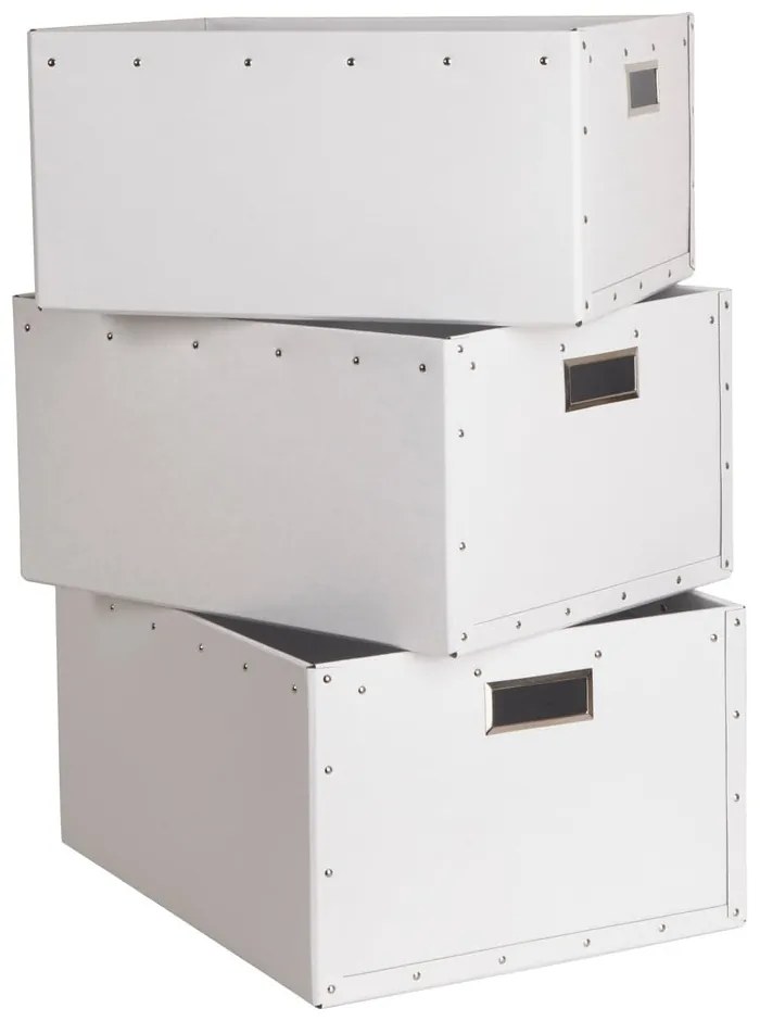 Biele kartónové úložné boxy v súprave 3 ks Ture – Bigso Box of Sweden