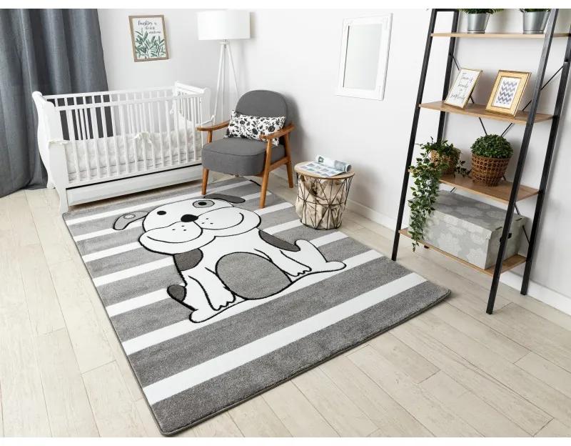 Dywany Łuszczów Detský kusový koberec Petit Puppy grey - 140x190 cm
