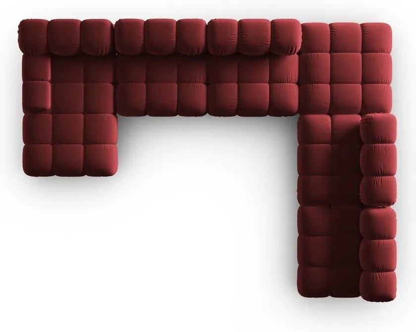 Červená zamatová pohovka 379 cm Bellis – Micadoni Home