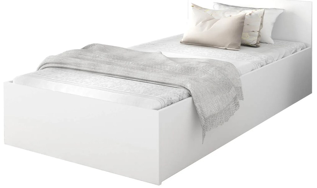 Jednolôžková posteľ s úložným priestorom Dolly - biela Rozmer: 200x90