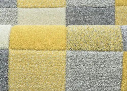 Koberce Breno Kusový koberec PORTLAND 1923/RT44, žltá, viacfarebná,67 x 120 cm