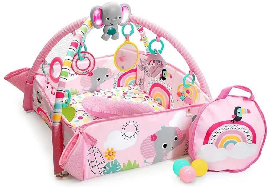 Bright Starts - Detská hracia deka 5v1 YOUR WAY BALL PLAY 3xAA ružová