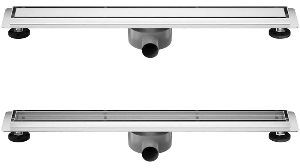 CERANO Cerano, Lineárny odtokový žľab 2v1 60 cm s otočným sifónom o 360°, chrómová, CER-CER-414923