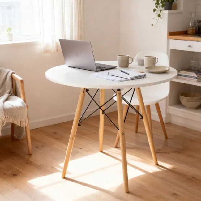 Jedálenský stôl LOFT biely / naturálny