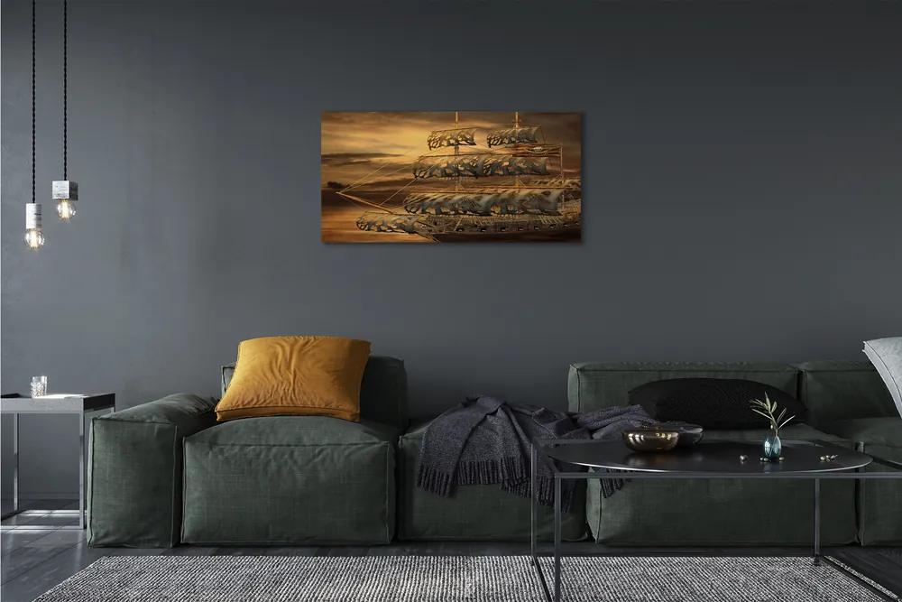 Obraz canvas morská loď mraky 140x70 cm