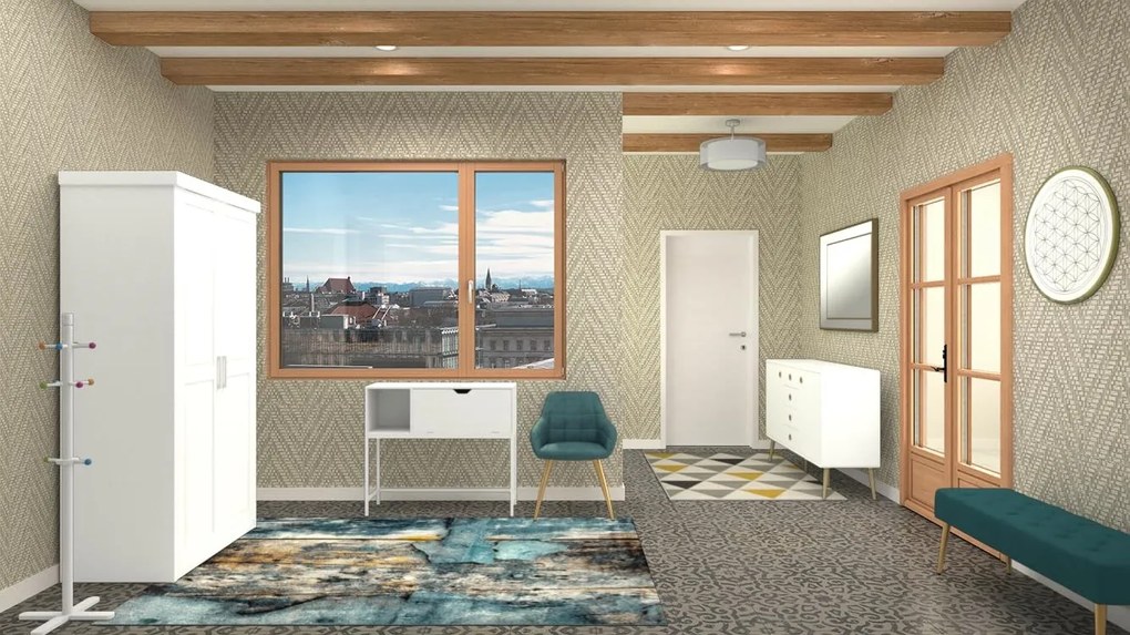 Zeller Present Detský vešiak, stojan na oblečenie s 10 farebnými háčikmi