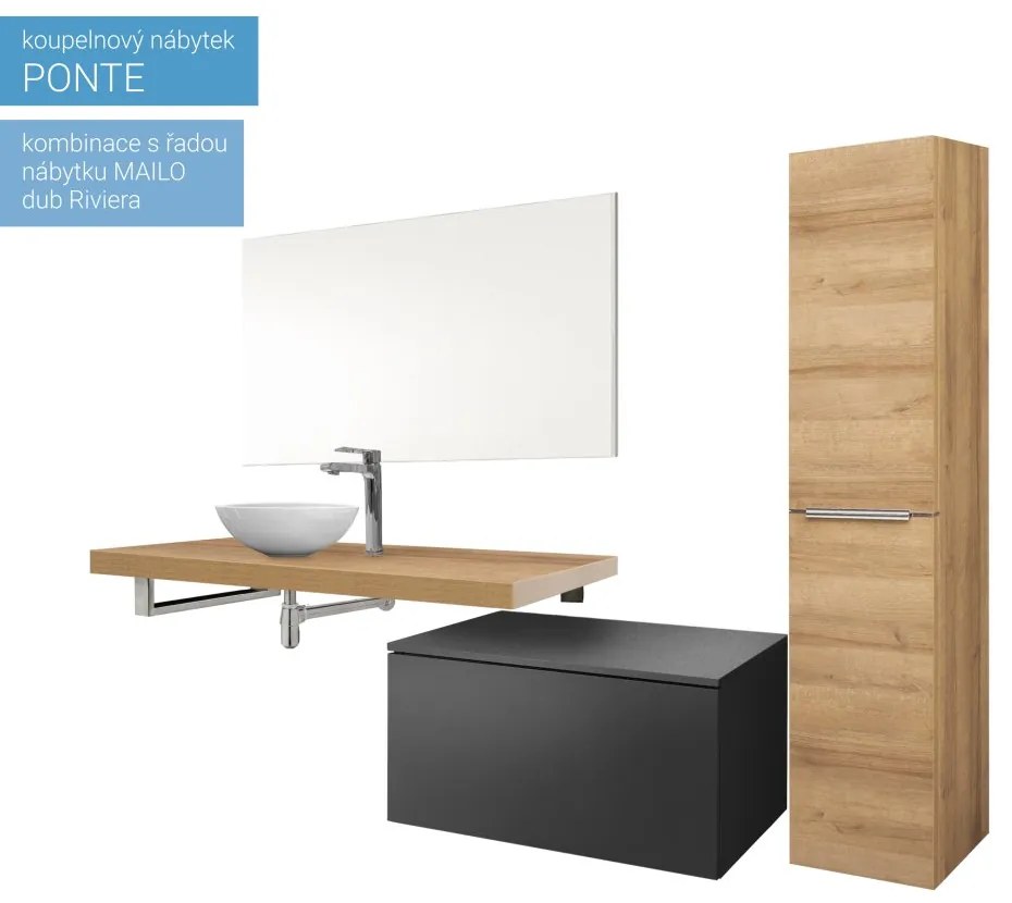 Mereo, Mereo Ponte, kúpeľňová skrinka 70 cm, Multidecor, Biela Arctic, MER-CN291BIAA