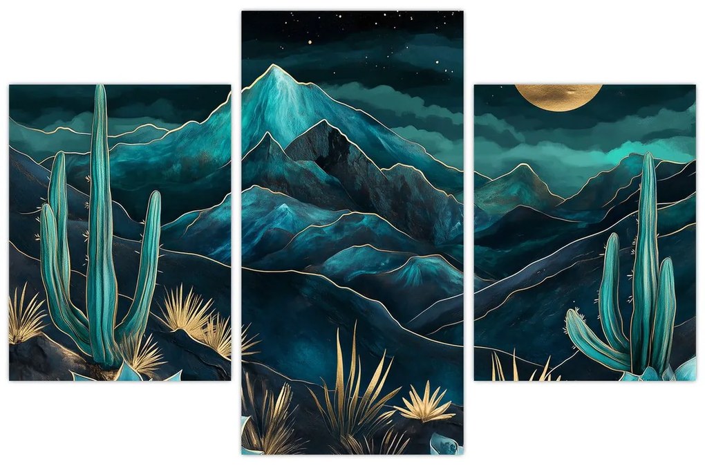 Obraz - Tyrkysová noc (90x60 cm)