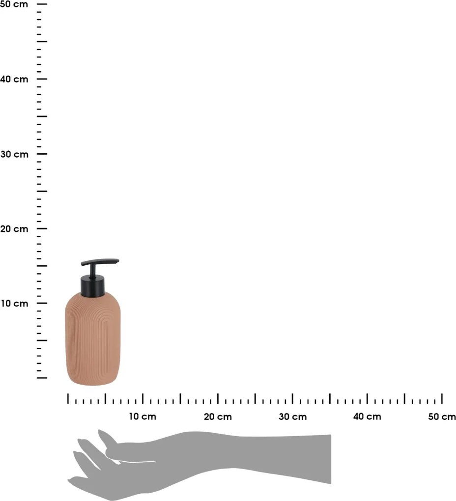 Dávkovač mydla Elya, púdrová/s čiernymi prvkami, 400 ml