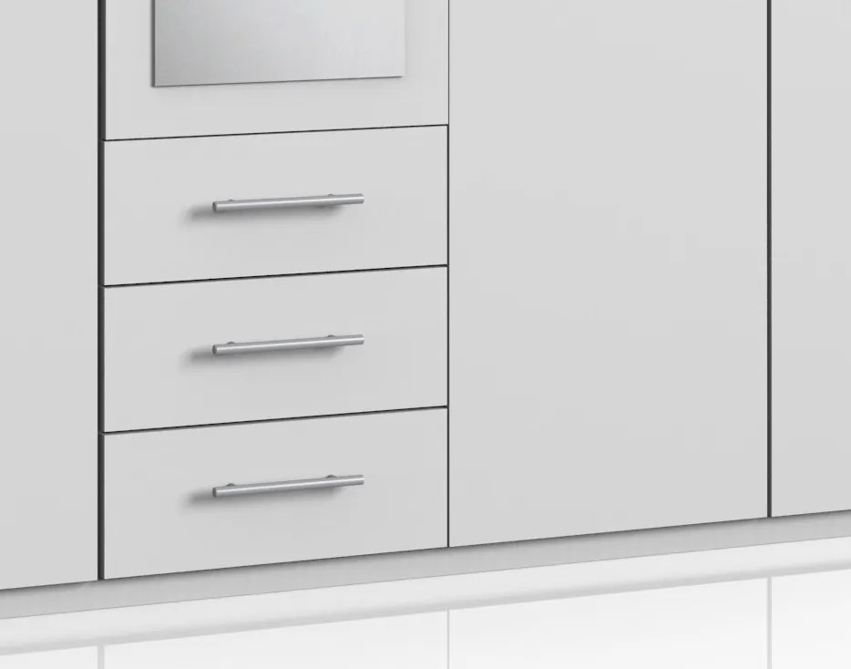 Šatníková skriňa Ben, 225 cm, biela