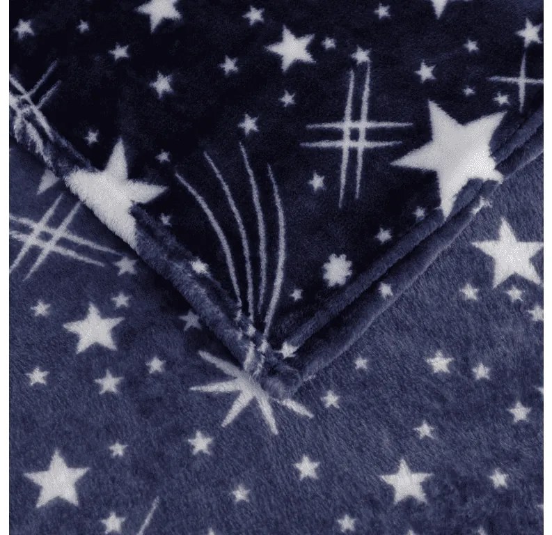 Mikroplyšová deka STARLIGHT, tmavomodrá Rozmer: 200 x 220 cm