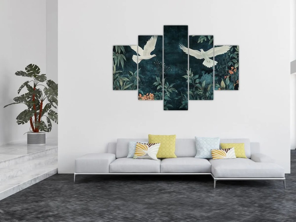 Obraz - Dve holubice (150x105 cm)