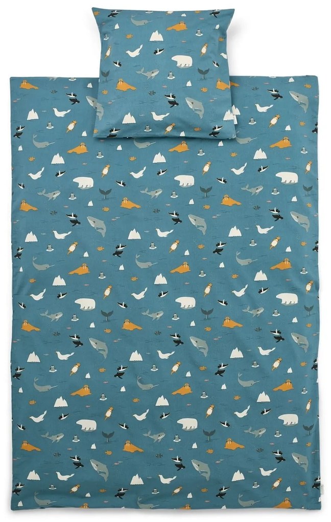 LIEWOOD Detská posteľná bielizeň Carmen Arctic Sea 100 × 70 cm