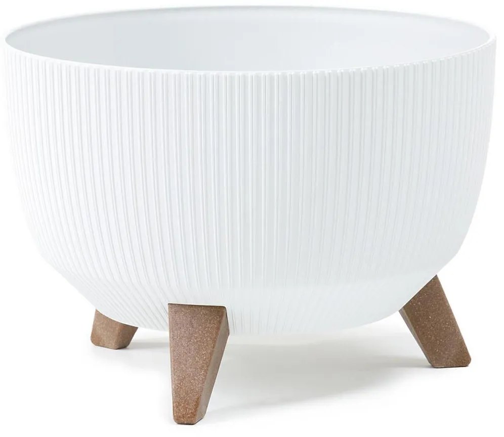 PLASTOVÝ KVETINÁČ ROSA LINEA ECO 18X29 CM BIELA