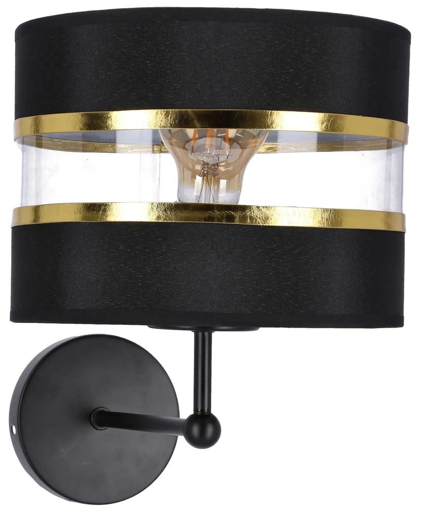 Candellux ANDY Nástenné svietidlo black 1X40W E27 black+golden lampshade 21-06134
