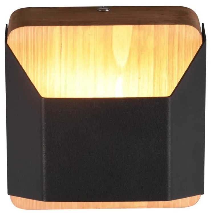 Matne čierne LED stmievateľné nástenné svietidlo Arino – Trio