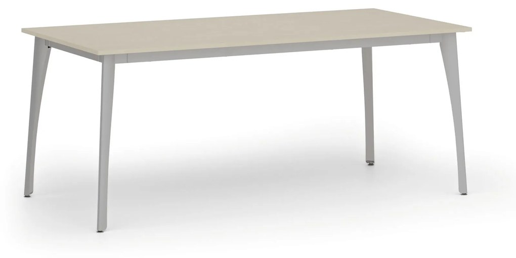 Rokovací stôl PRIMO OMEGA, 1800 x 900 mm, sivá podnož, breza