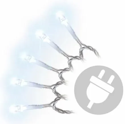 Nexos 1001 Vianočné LED osvetlenie 9 m - studené biele, 100 diód