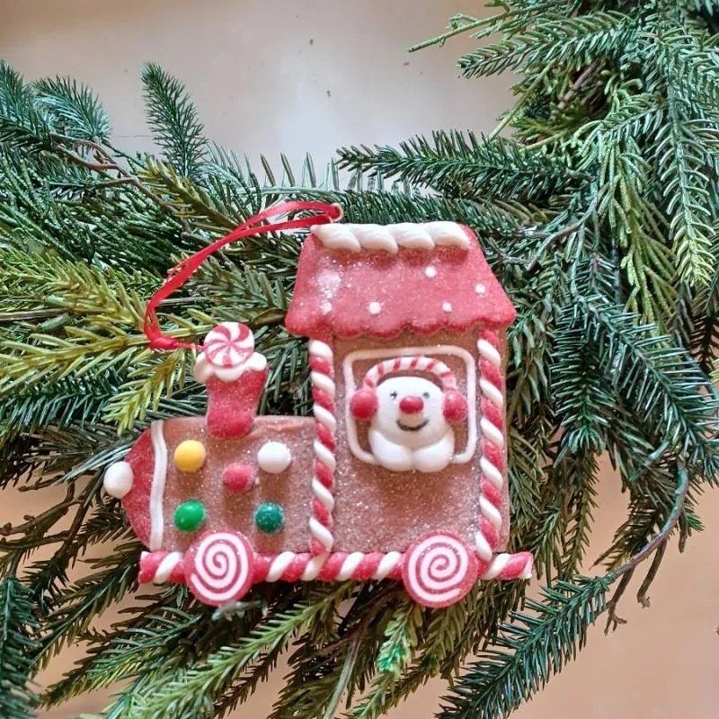 DECOLED Ozdoba, perníčkový vláček, 11 x 10 cm