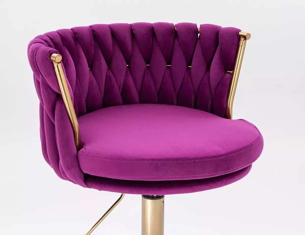 LuxuryForm DESIGN Stolička LYON VELUR na zlatom kríži - fuchsia
