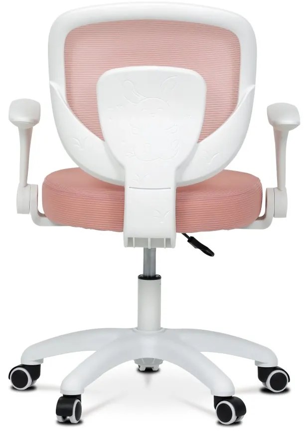 Detská pracovná stolička DINO — sieť / látka, ružová