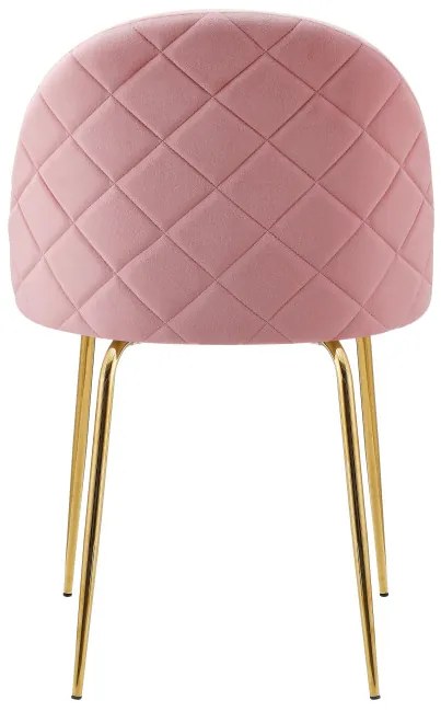 Jedálenská stolička FARGO zamatová, zlatá / ružová