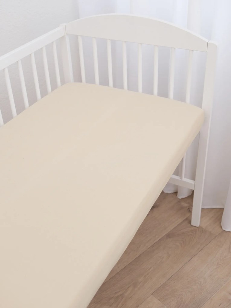 Jersey plachta do postieľky Classic 60 x 120 cm – prírodná