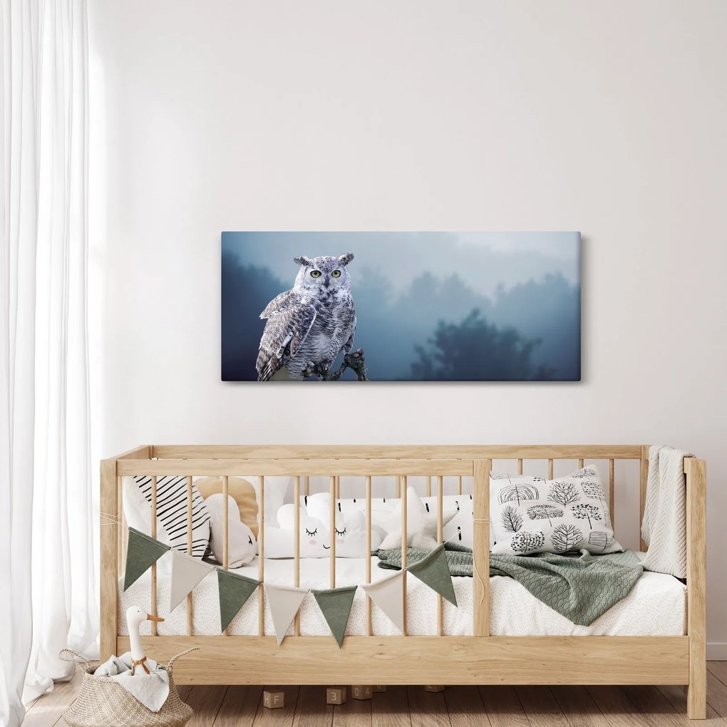 Obraz - Sova snežná (120x50 cm)