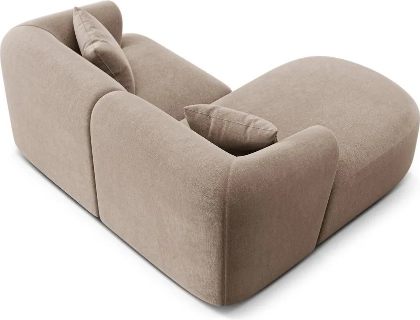 Svetlohnedá zamatová rohová pohovka (ľavý roh/s leňoškou) Campi – Cosmopolitan Design