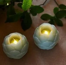 SIRIUS LED svíčky lotosové květy DIA, sada 2 kusy, modrá