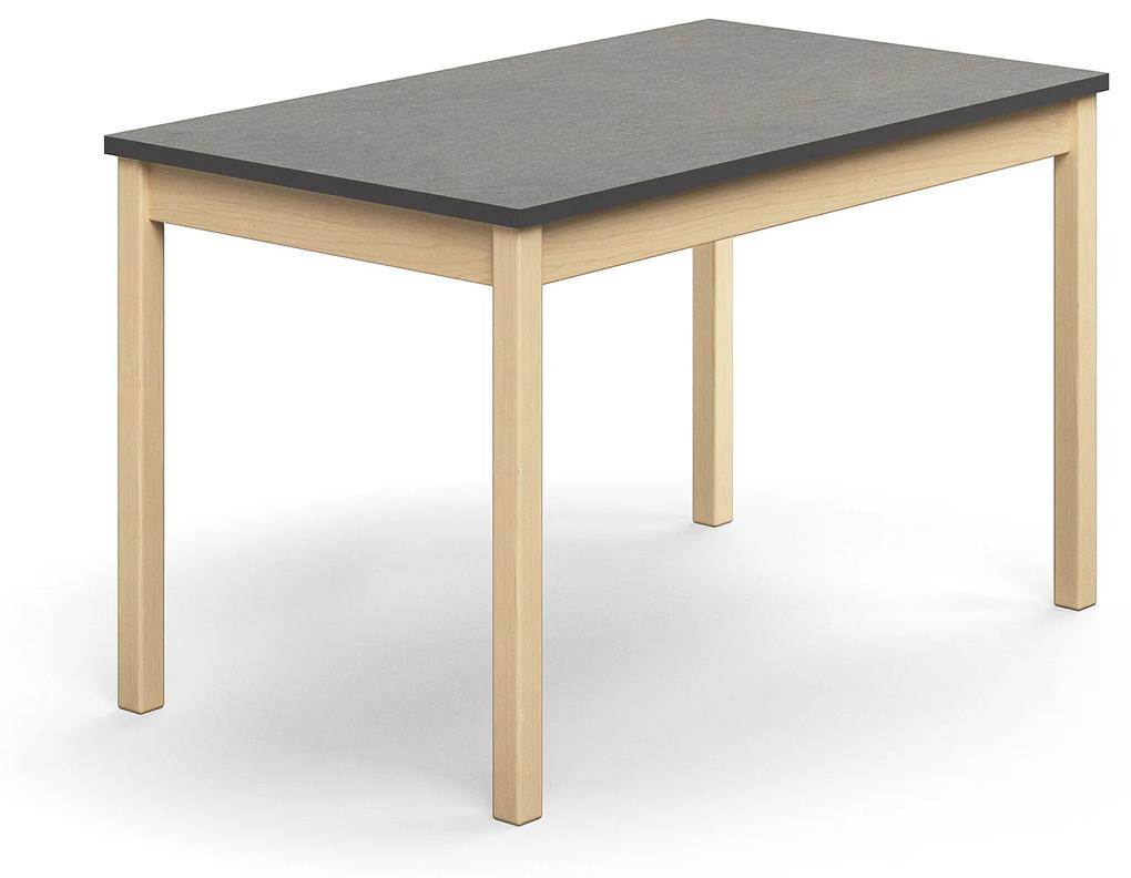 Stôl DECIBEL, 1200x700x720 mm, linoleum - tmavošedá, breza