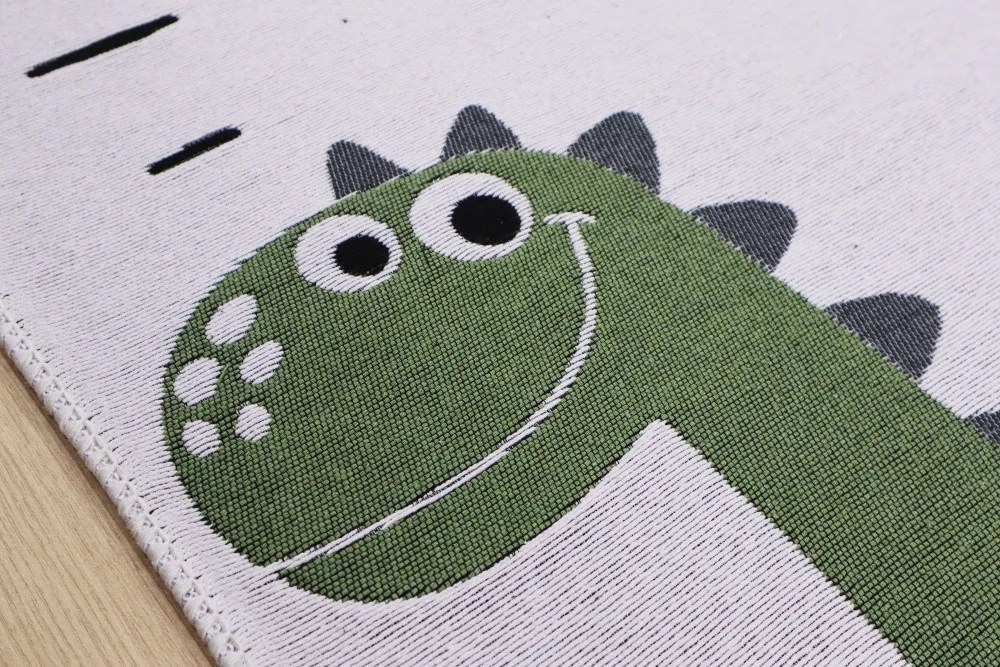 Praktik home, TRHÁK: Detský kusový koberec Natur Dinosaurus, 80x150, zelená, detská izba