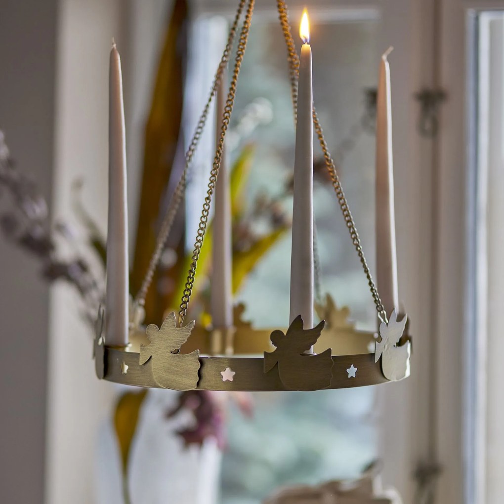 Bloomingville Závesný adventný svietnik Elmir Gold