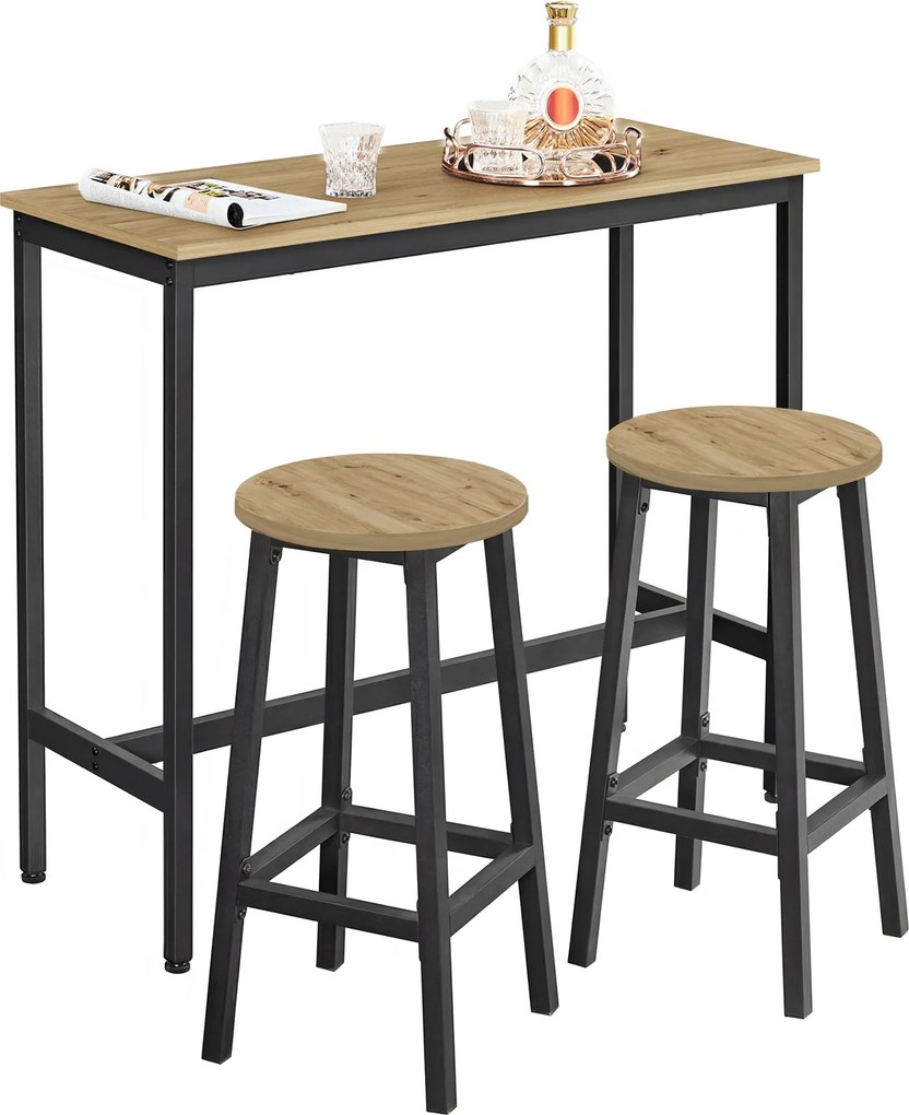 Jedálenský set 1+2, barový stôl 100x40 cm a barové stoličky TAYLOR ARTISAN