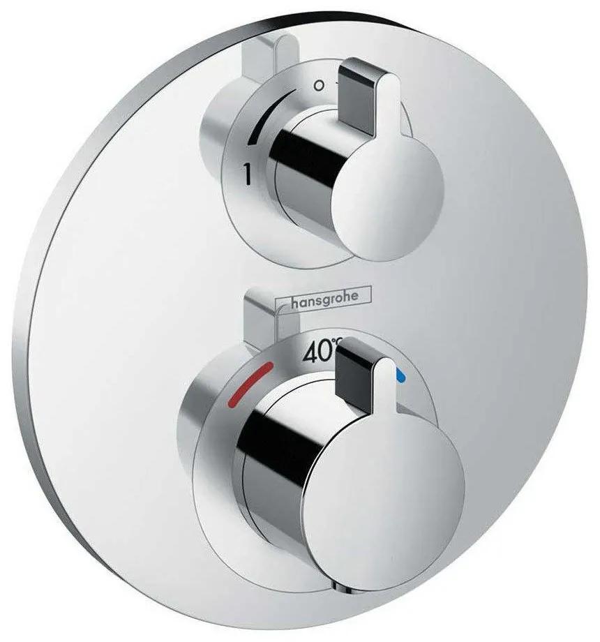 HANSGROHE Ecostat S termostat pod omietku pre 2 spotrebiče, s uzatváracím a prepínacím ventilom, chróm, 15758000
