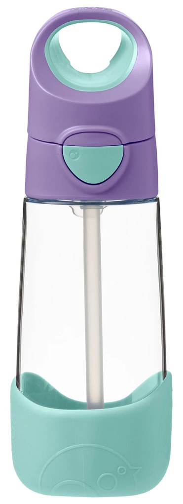 Fľaša na pitie so slamkou 450 ml - lilac pop