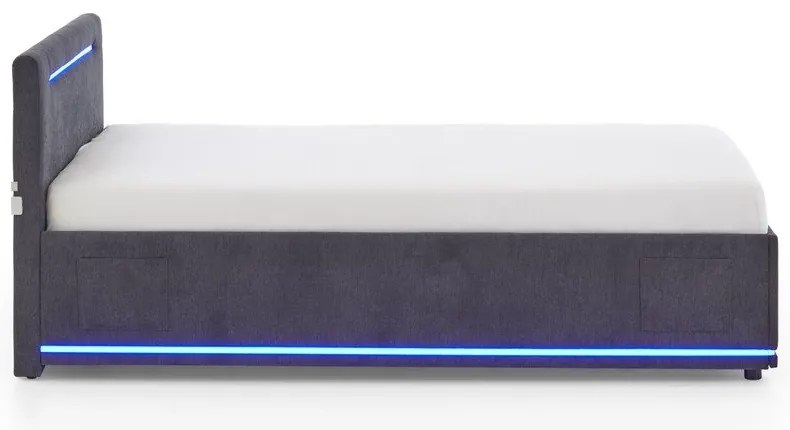 Tmavosivá čalúnená detská posteľ s úložným priestorom s roštom 120x200 cm Circle – Meise Möbel