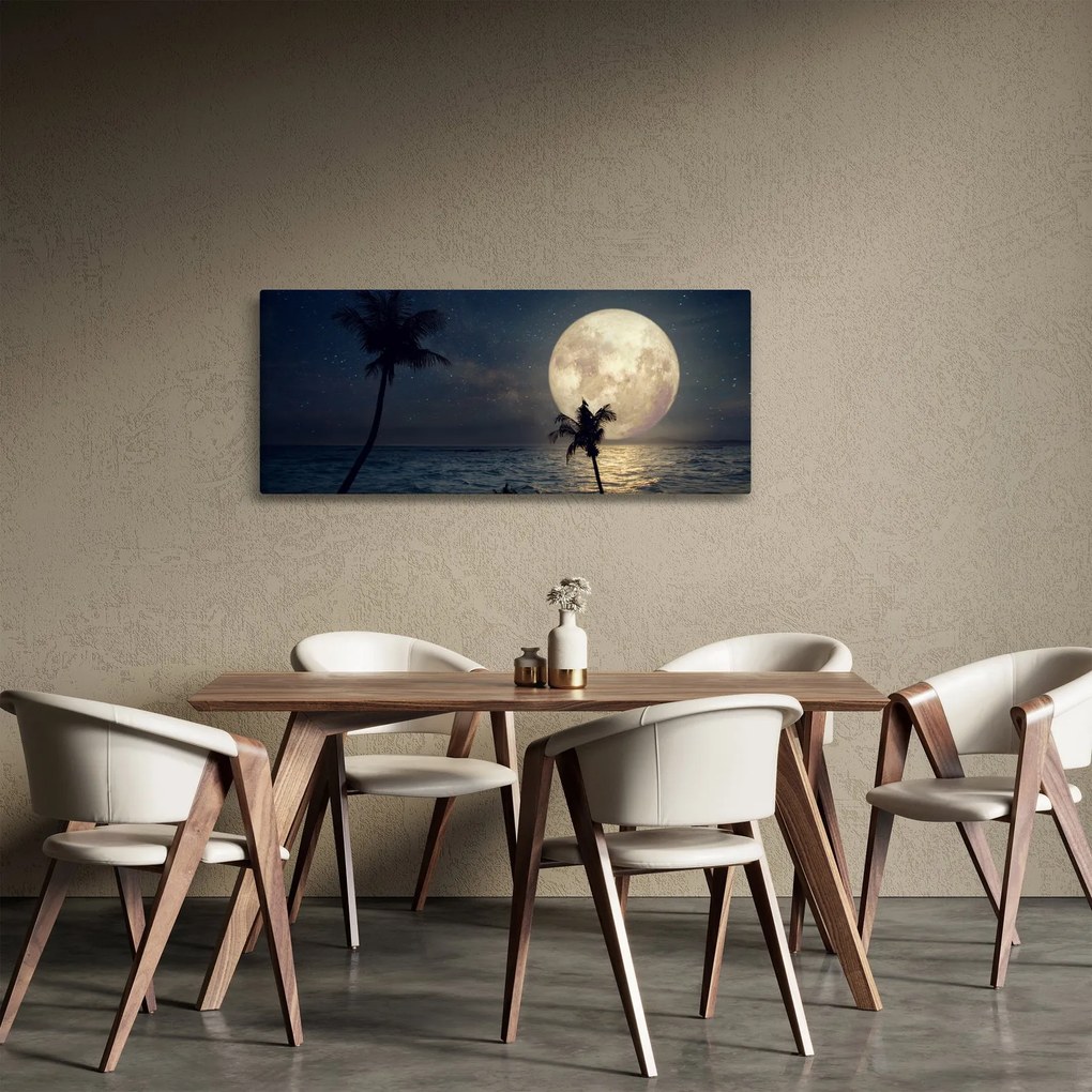 Obraz - Pláž za splnu (120x50 cm)