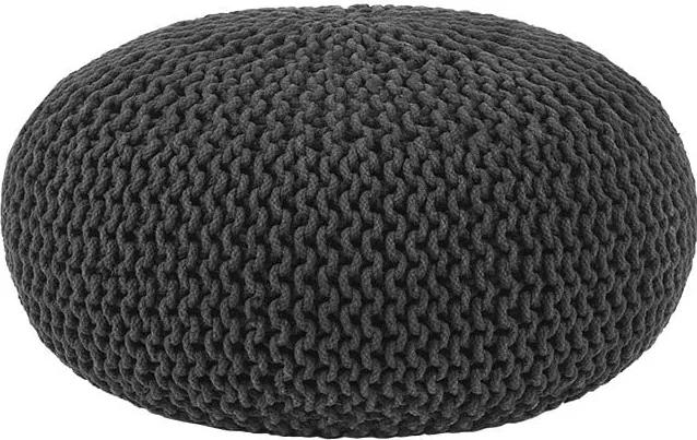 Čierny pletený puf LABEL51 Knitted, ⌀ 70 cm