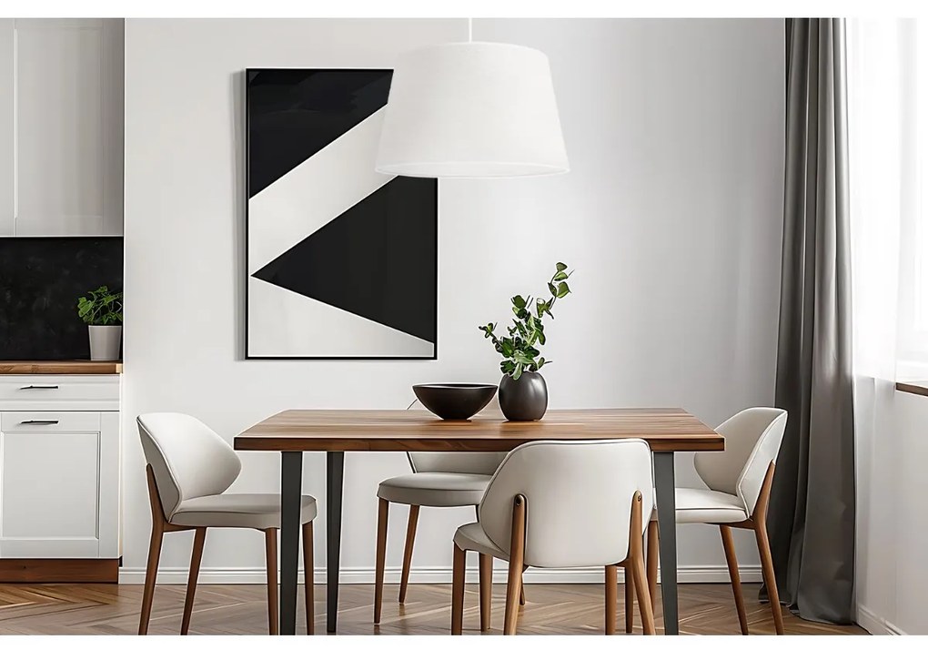 Závesné svietidlo Juta, 1x biele jutové tienidlo, (fi 44cm), w