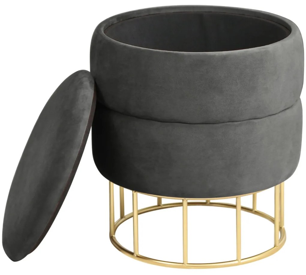 Taburet ELZA zamat sivý