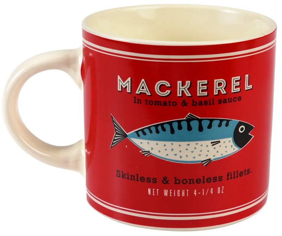 Červený/krémový keramický hrnček 350 ml Fish – Rex London