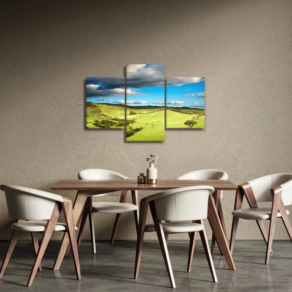 Obraz - Zelená krajina s pahorkami (90x60 cm)