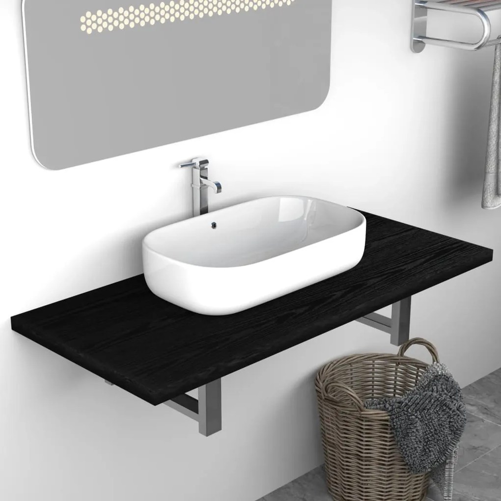 vidaXL Kúpeľňový nábytok, čierny 90x40x16,3 cm