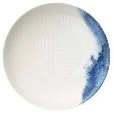 Jedálna súprava 24 ks krémová/modrá/porcelán