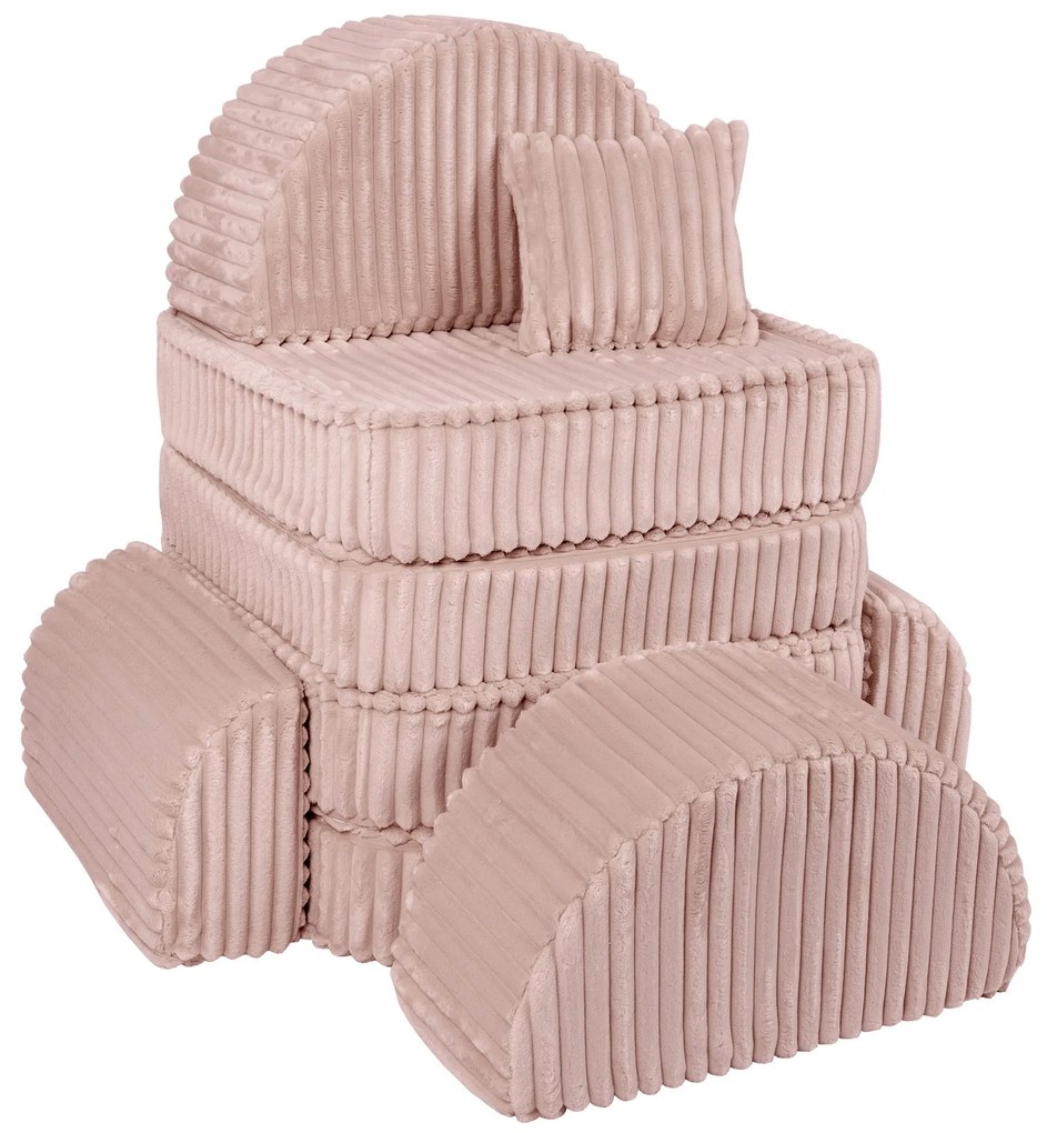 MeowBaby® Churros detská pohovka Max, Ruby Chocolate Pink